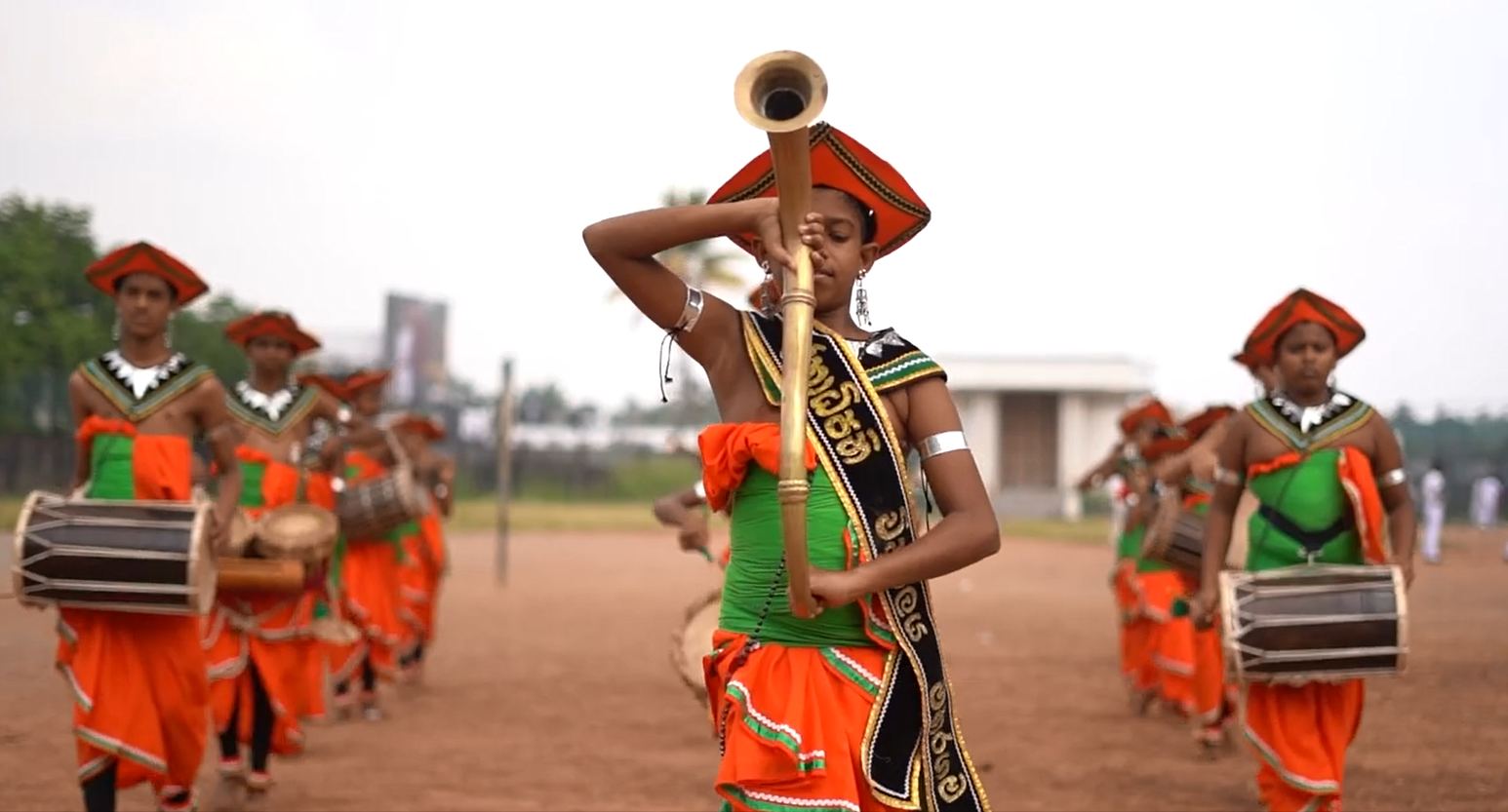 Eastern Band Association traditional horn player